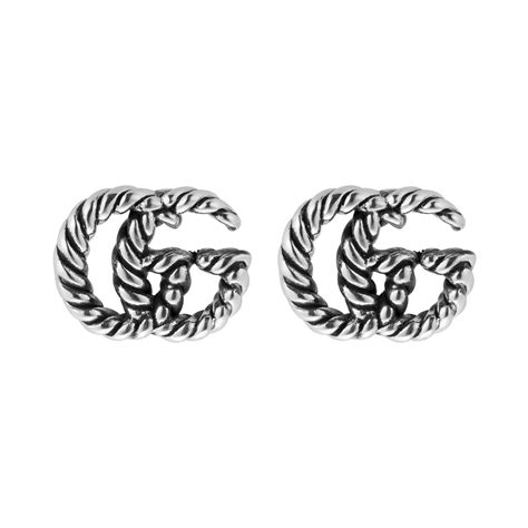 gucci silver stud earrings for women|goldsmiths Gucci earrings.